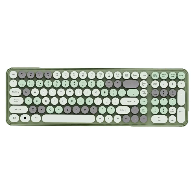 Wireless Keyboard Mechanical Feel Mute Computer Bluetooth Charging High Color Value Female Office Punk Mouse suit