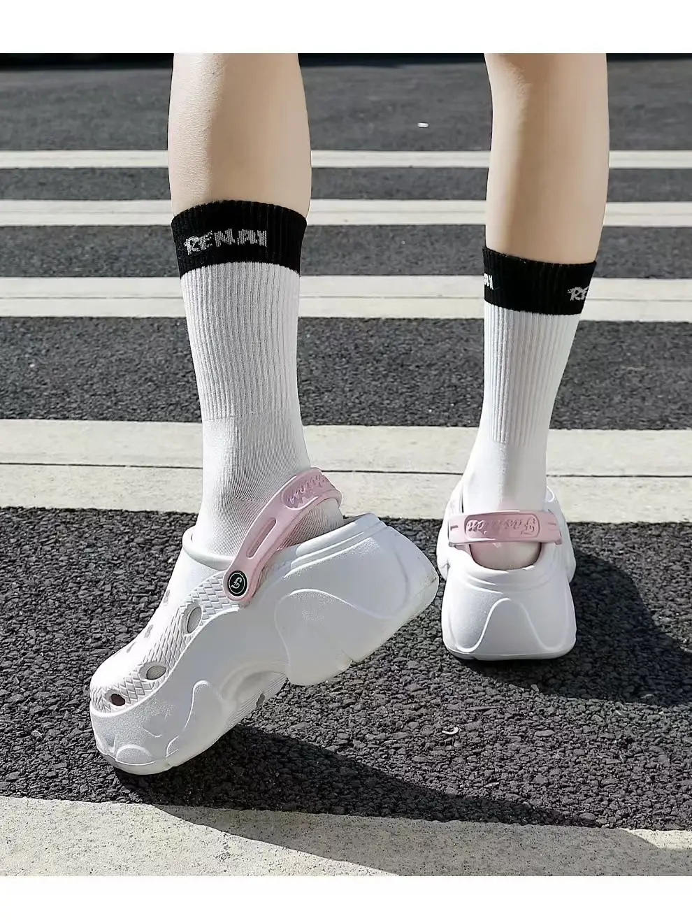 Summer Thick-soled Hole Shoes EVA Height-increasing Women's Cheese Bread Deodorant Wear-resistant Baotou Slippers for Home and Outfit Women — feature 5