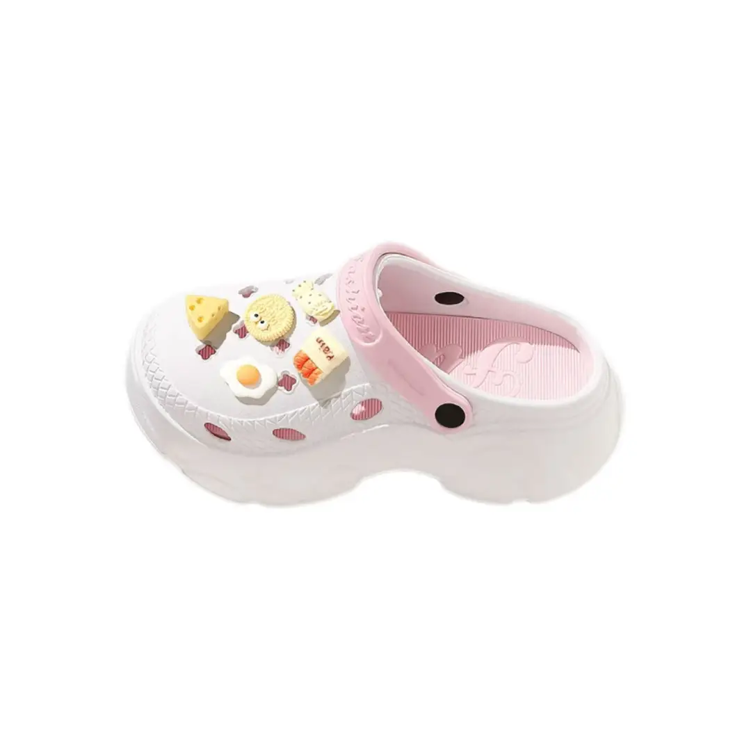 Summer Thick-soled Hole Shoes EVA Height-increasing Women's Cheese Bread Deodorant Wear-resistant Baotou Slippers for Home and Outfit Women - Image 2