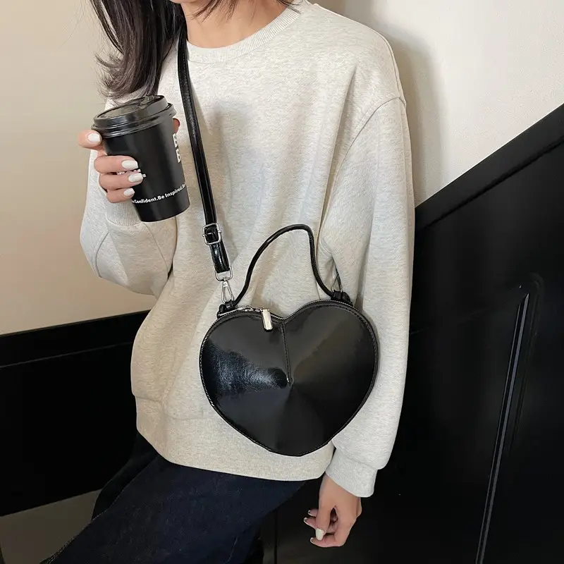 Red Heart-Shaped Women's Shoulder Bag - Image 8