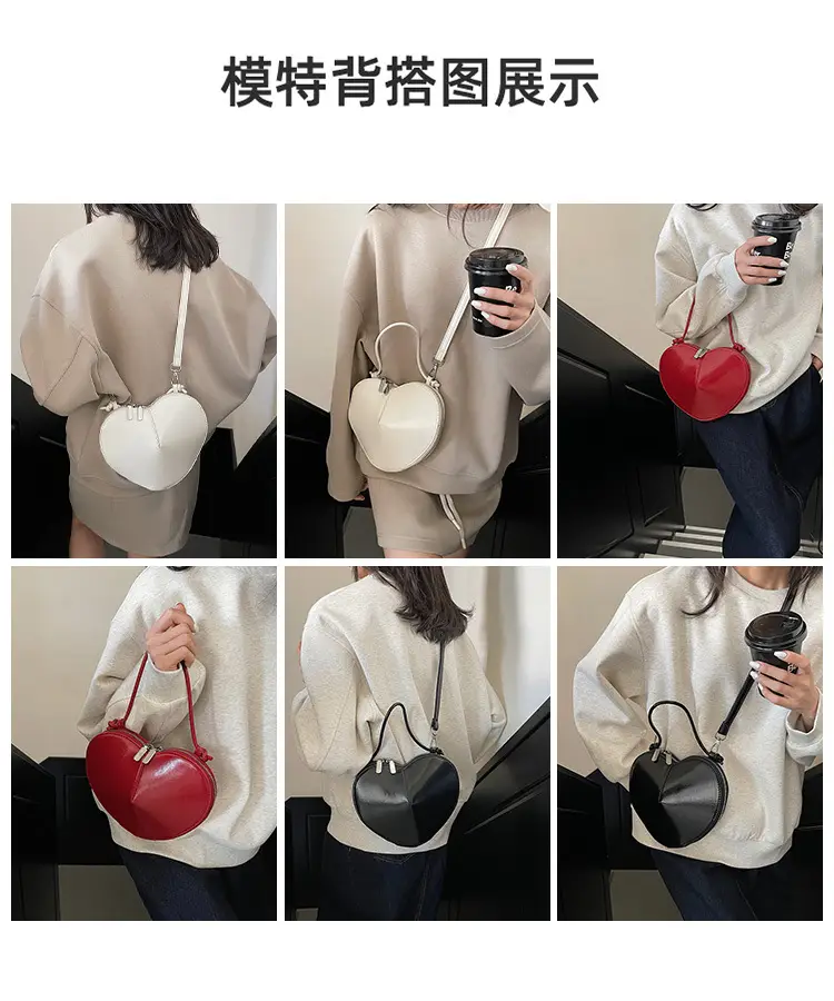 Red Heart-Shaped Women's Shoulder Bag — feature 10
