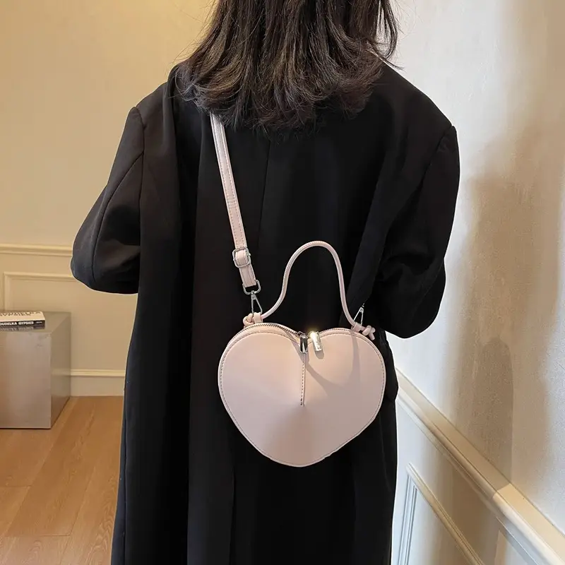 Red Heart-Shaped Women's Shoulder Bag - Image 3