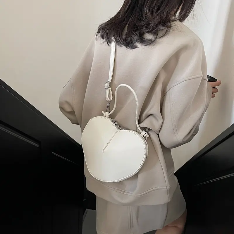 Red Heart-Shaped Women's Shoulder Bag - Image 4