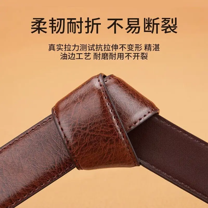 Men's Brown Leather Belt with Silver Pin Buckle — feature 9