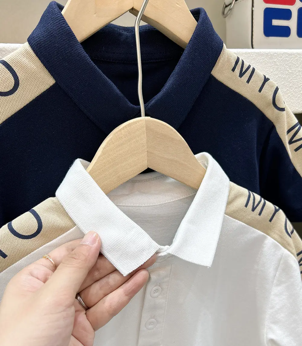 Boys Grey Polo Shirt 2025 Summer Korean Style — feature 5
