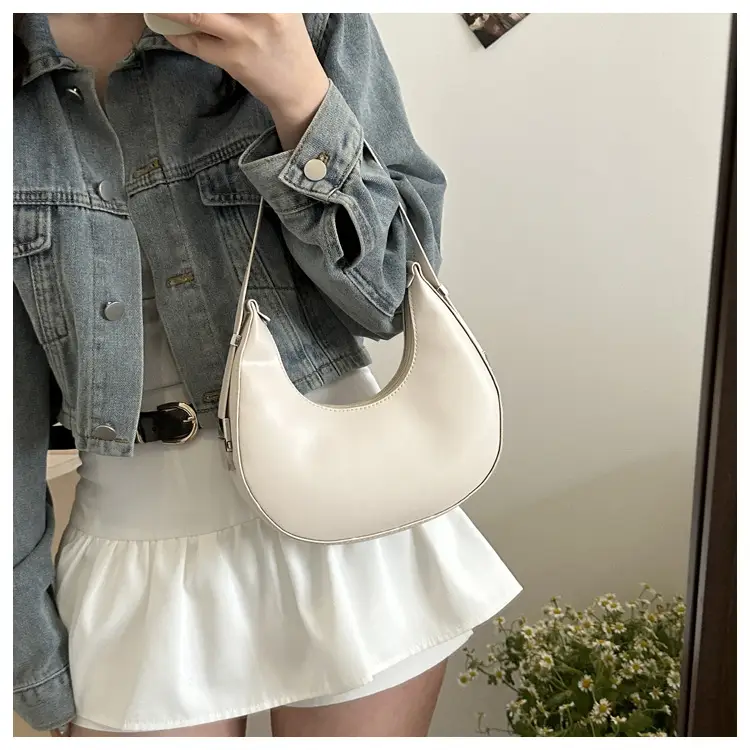Women's French Style Beige Shoulder Bag 2024 - Image 9