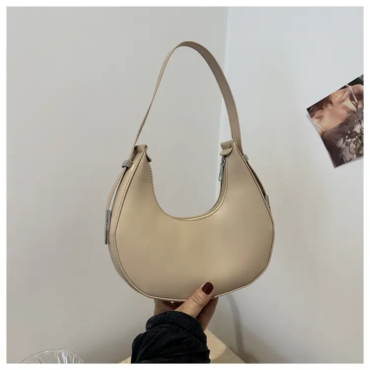 Women's French Style Beige Shoulder Bag 2024 - Image 5