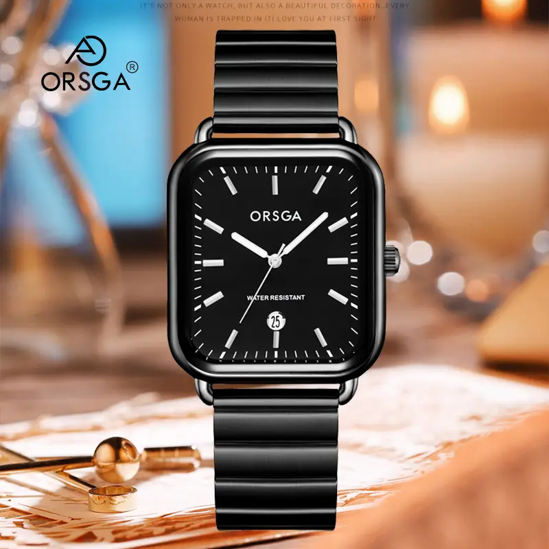 ORSGA Women's Square Watch with Rose Gold Band - Image 24