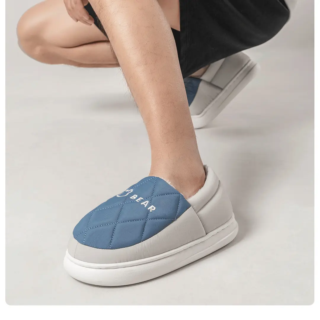 Waterproof Cotton Slippers for Men, Winter Warm Indoor Home Slippers with Heel, Wool Cotton Shoes for Women, Can Be Worn Outside, Warm Cotton Shoes — feature 7