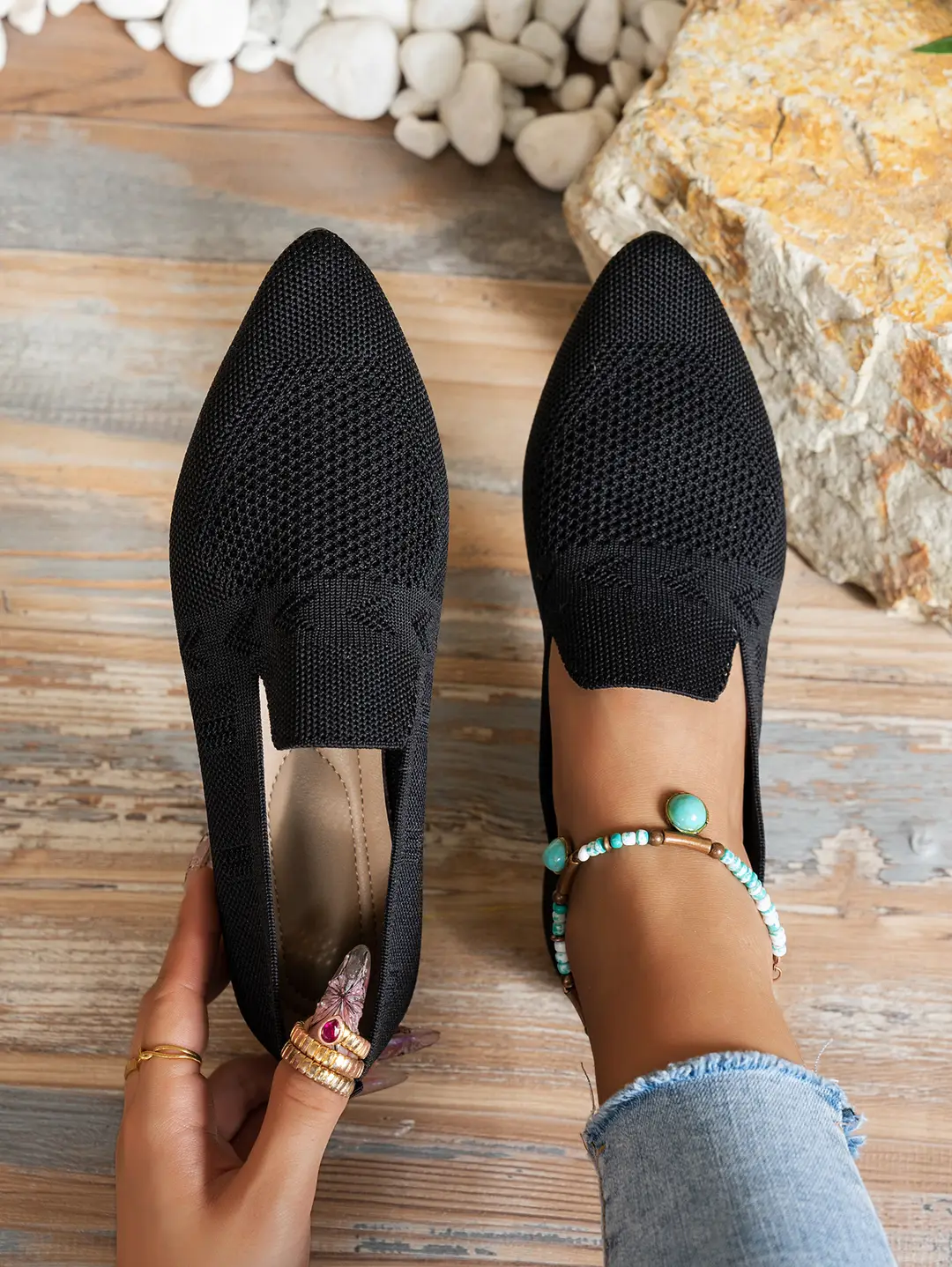 Fashionable Spring European and American Style Large Size Pointed Toe Flat Shoes for Women, Casual Versatile Trendy Sweet Style — feature 6