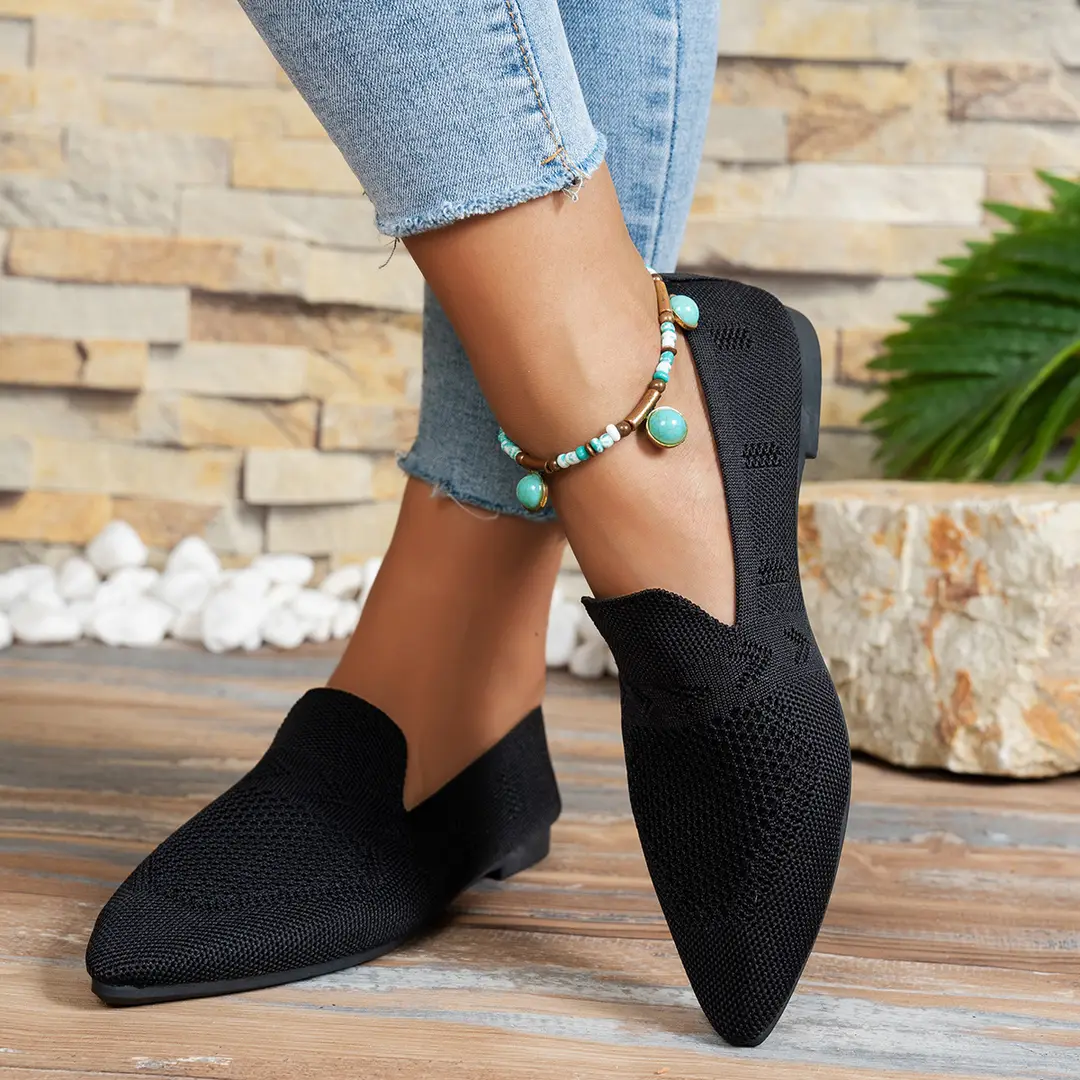 Fashionable Spring European and American Style Large Size Pointed Toe Flat Shoes for Women, Casual Versatile Trendy Sweet Style — feature 8