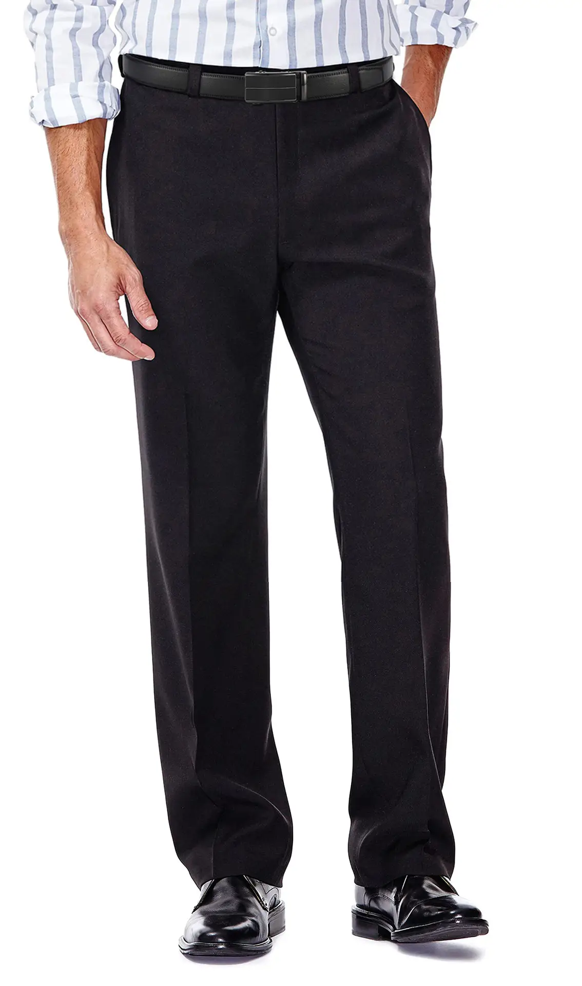 Men's Black Leather Belt with Automatic Buckle — feature 3