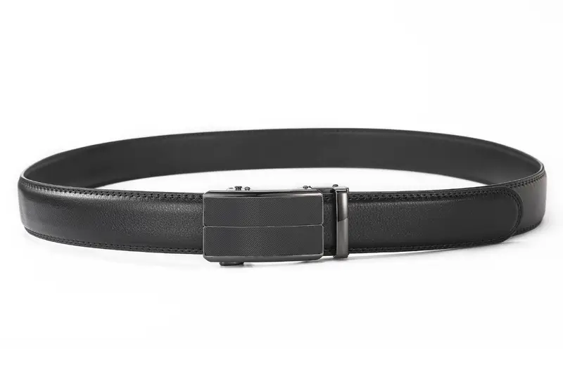 Men's Black Leather Belt with Automatic Buckle — feature 6