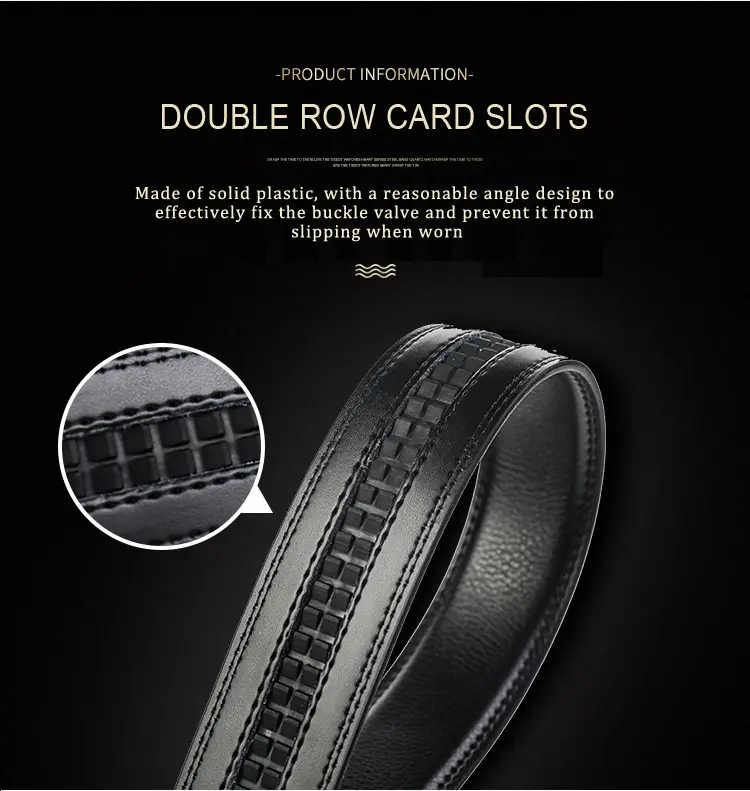 Men's Black Leather Belt with Automatic Buckle — feature 7