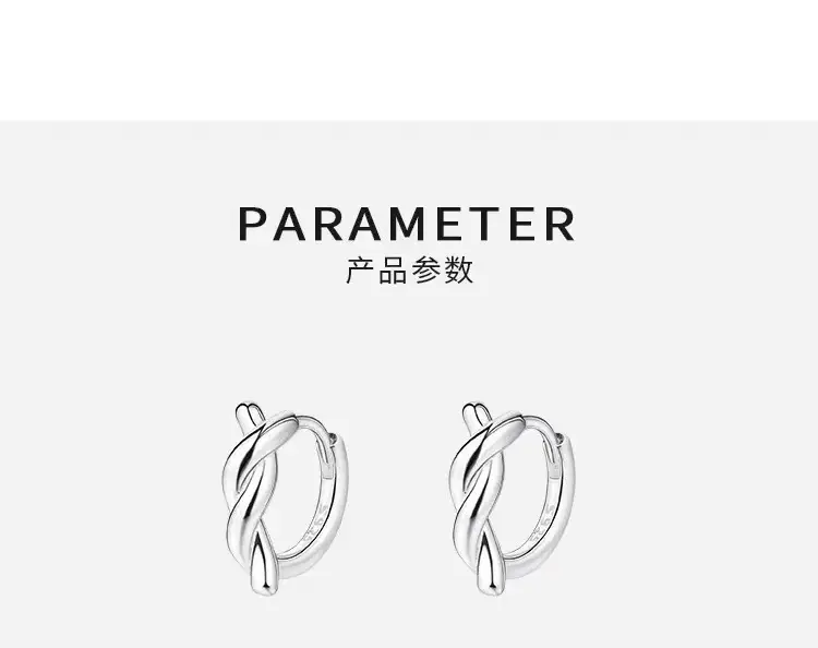 Silver High-end Rope Ear Buckle Earrings for Women — feature 4