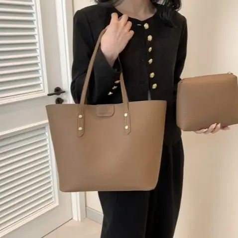 Large Capacity Tan Shoulder Bag for Women - Image 2