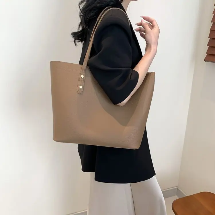 Large Capacity Tan Shoulder Bag for Women - Image 3