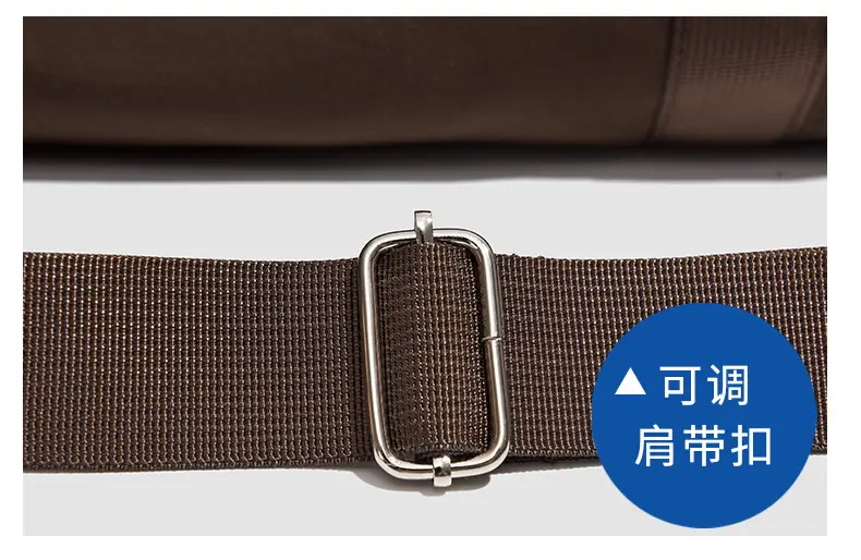 Brown Oxford Cloth Travel Bag with Crossbody Strap — feature 32