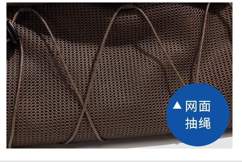 Brown Oxford Cloth Travel Bag with Crossbody Strap — feature 35