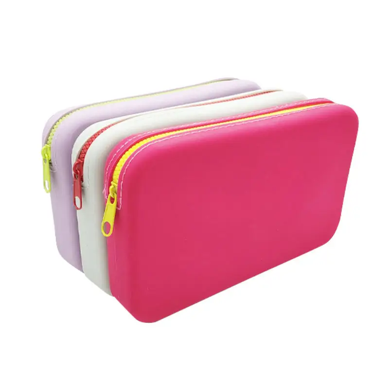 Silicone Cosmetic Bag Square Zipper Red Tassel - Image 13