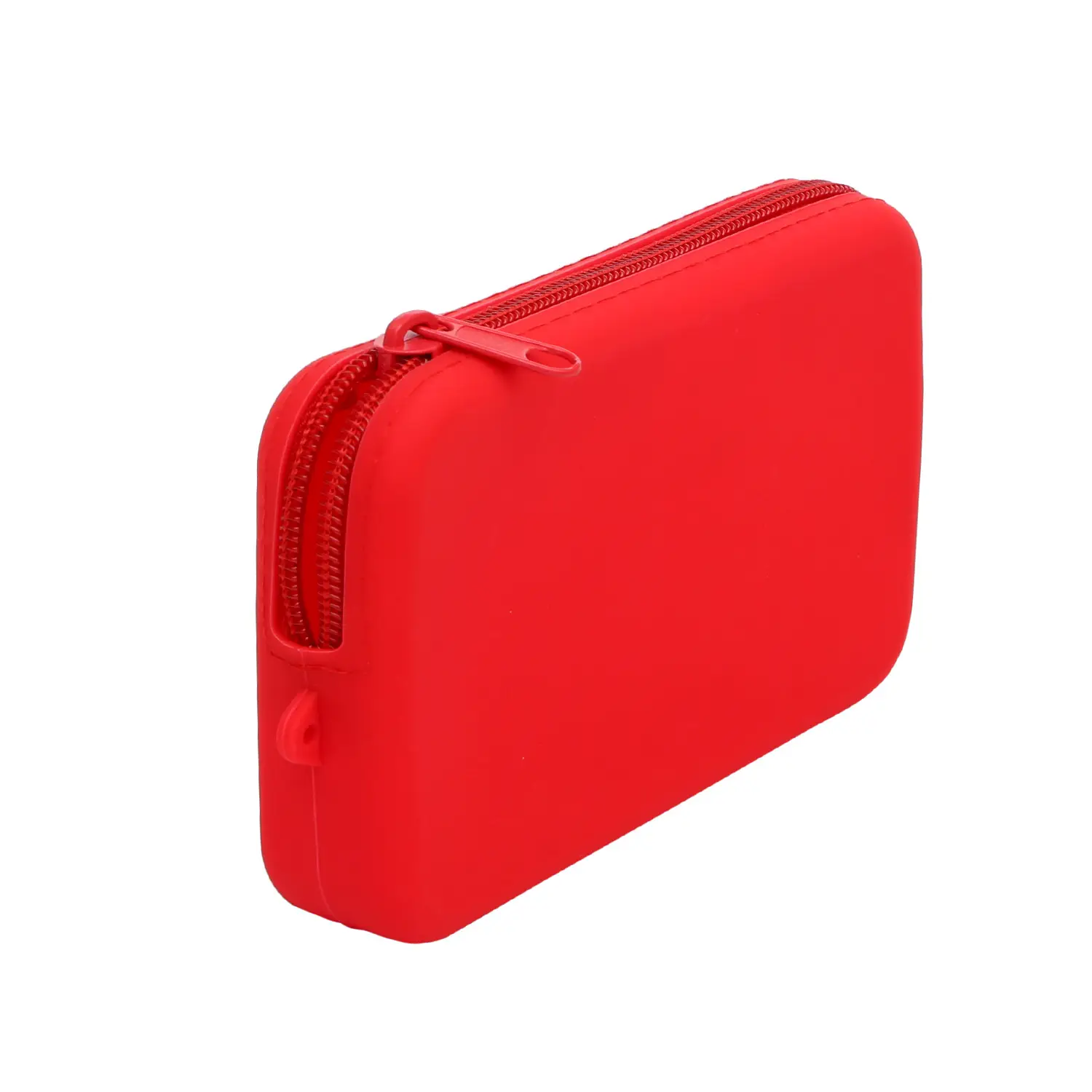 Silicone Cosmetic Bag Square Zipper Red Tassel - Image 2