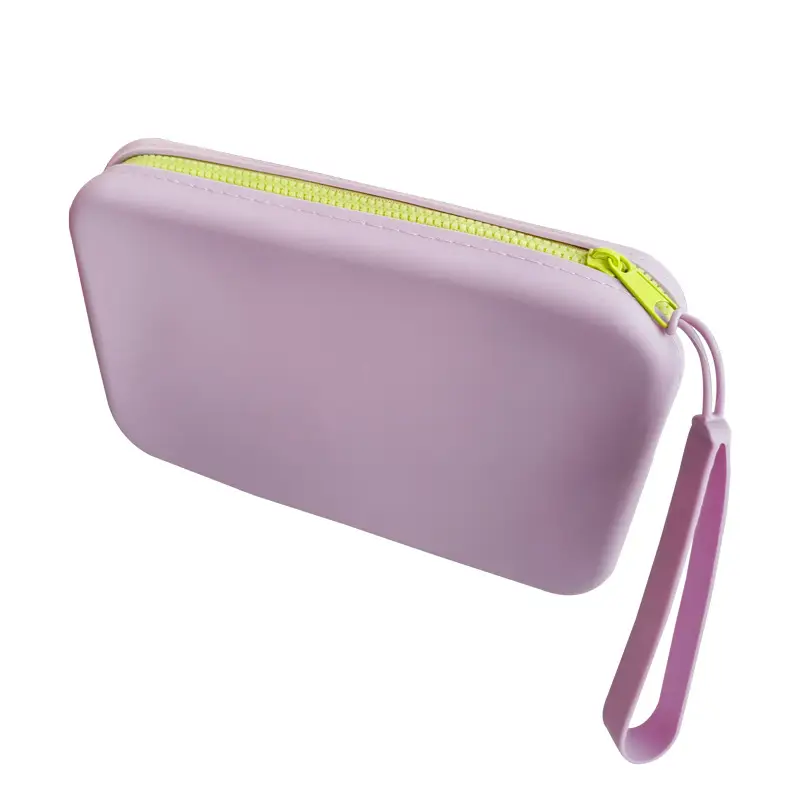 Silicone Cosmetic Bag Square Zipper Red Tassel - Image 7