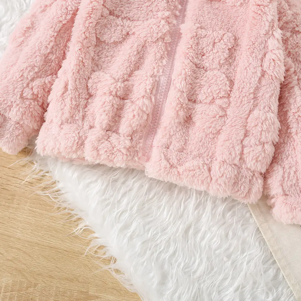 Autumn and Winter New Girls' Cute Cartoon Printed Zipper Fluffy Coat Women's Casual fleece-lined Warm Fleece Coat — feature 10
