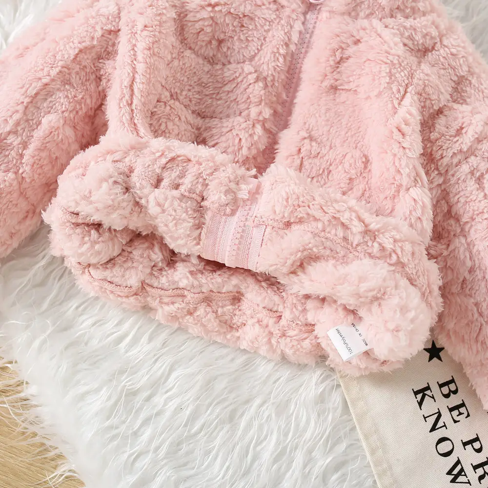 Autumn and Winter New Girls' Cute Cartoon Printed Zipper Fluffy Coat Women's Casual fleece-lined Warm Fleece Coat — feature 11