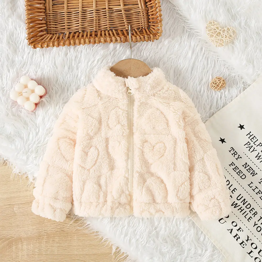 Autumn and Winter New Girls' Cute Cartoon Printed Zipper Fluffy Coat Women's Casual fleece-lined Warm Fleece Coat — feature 2