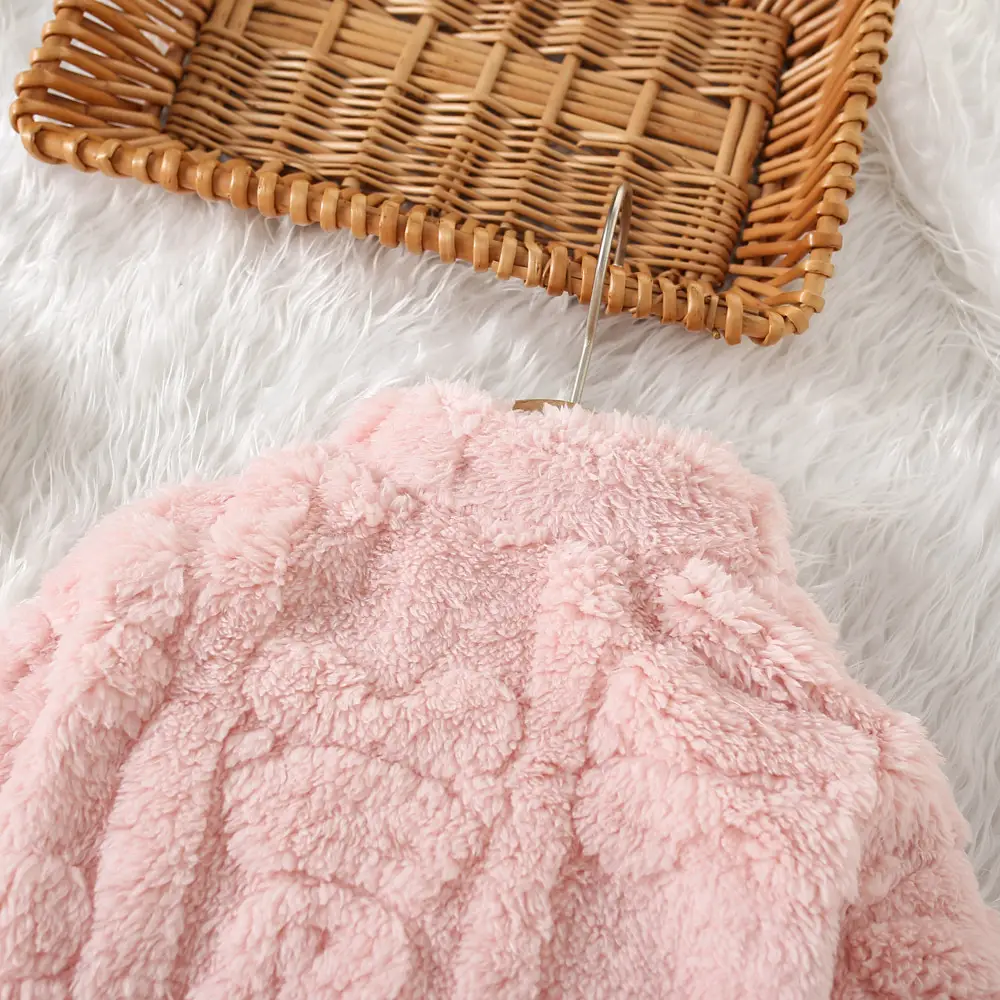 Autumn and Winter New Girls' Cute Cartoon Printed Zipper Fluffy Coat Women's Casual fleece-lined Warm Fleece Coat — feature 7