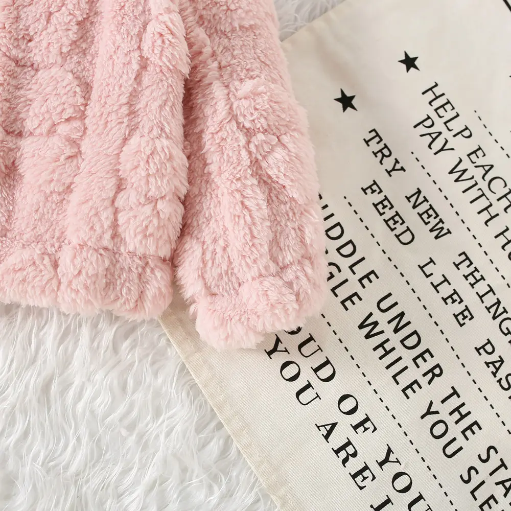 Autumn and Winter New Girls' Cute Cartoon Printed Zipper Fluffy Coat Women's Casual fleece-lined Warm Fleece Coat — feature 8
