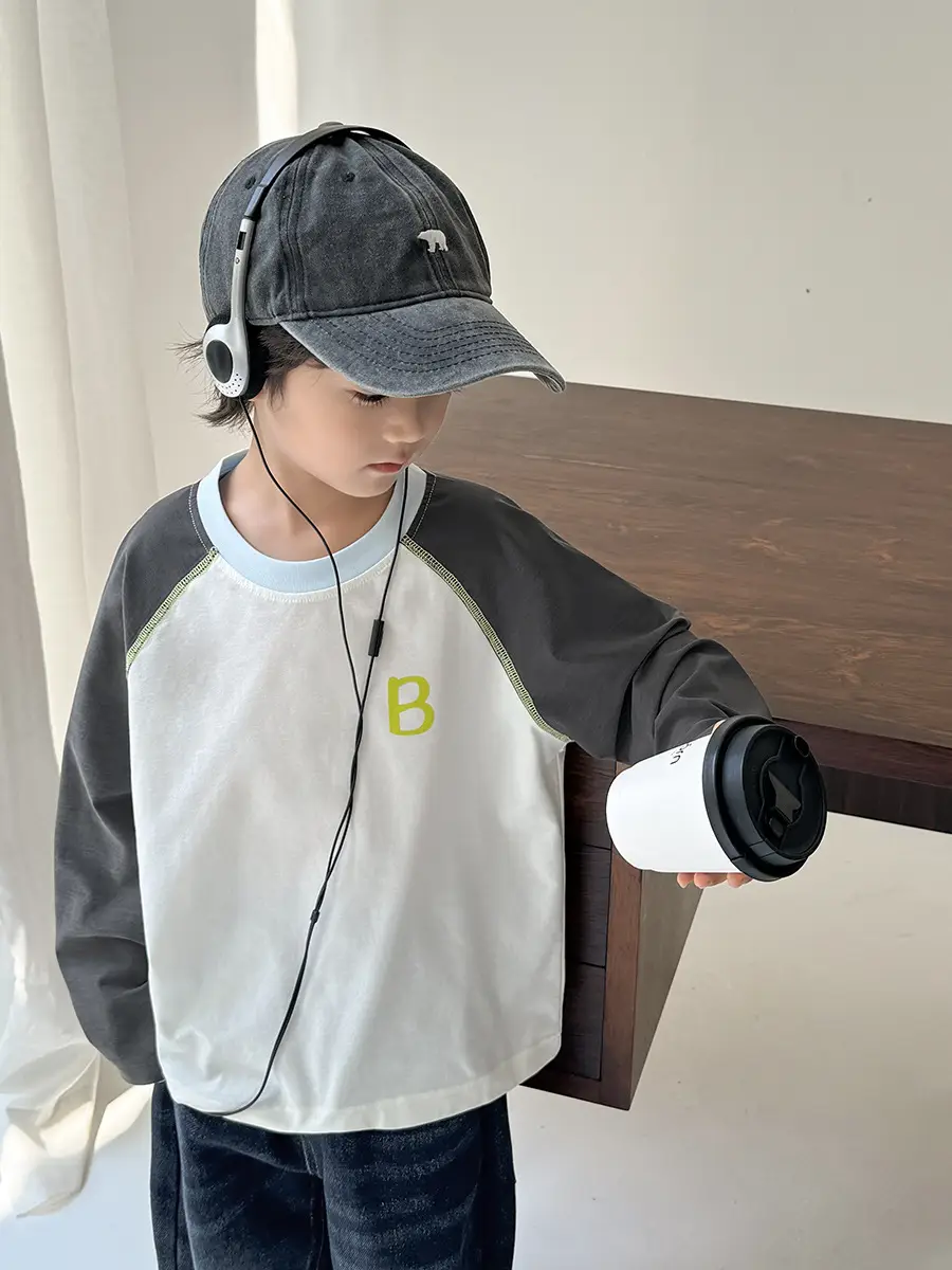 Boys Long Sleeve T-Shirt Green Black Spring 2026 - Image 6