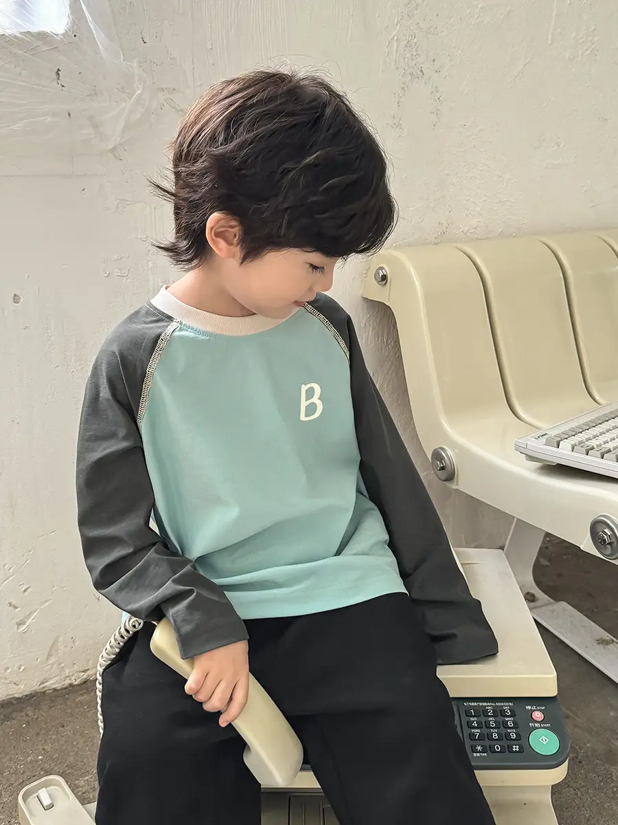 Boys Long Sleeve T-Shirt Green Black Spring 2026 - Image 7