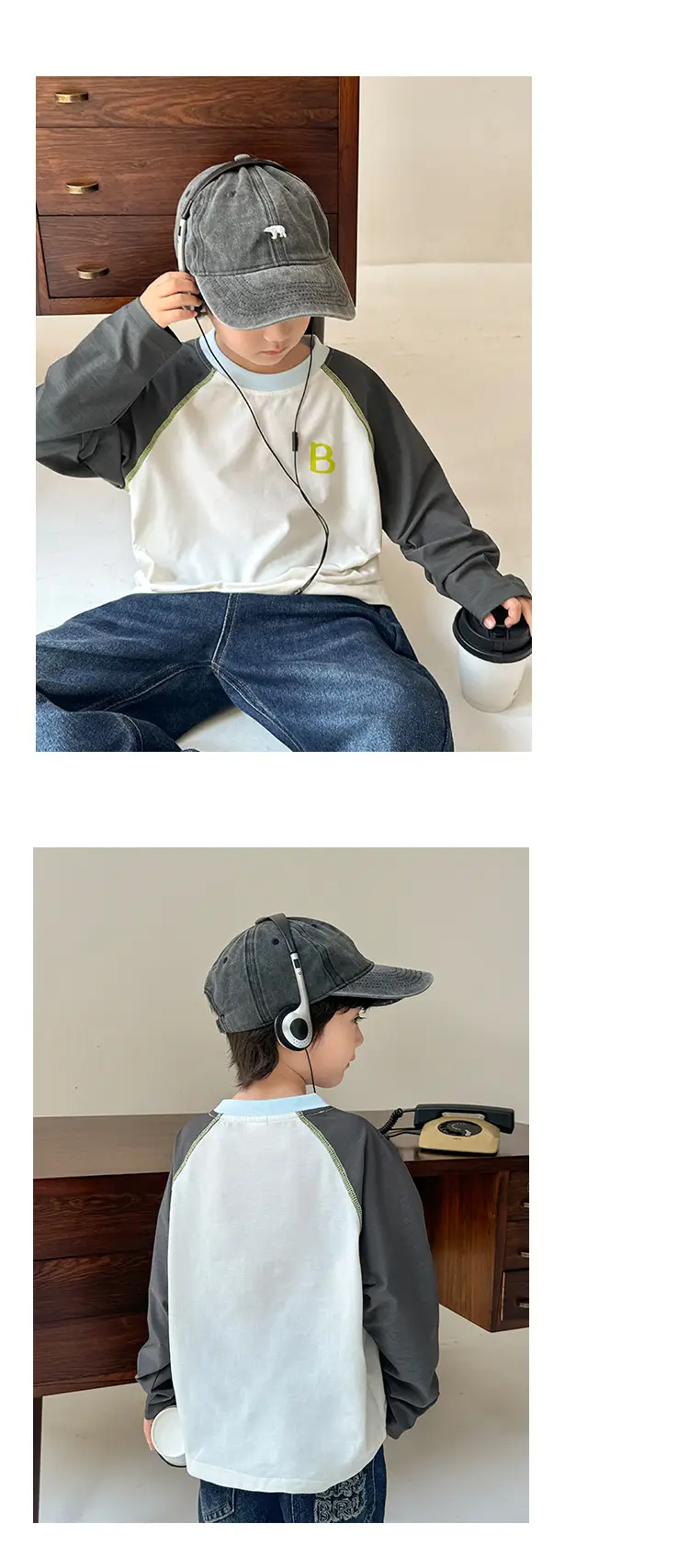 Boys Long Sleeve T-Shirt Green Black Spring 2026 — feature 17