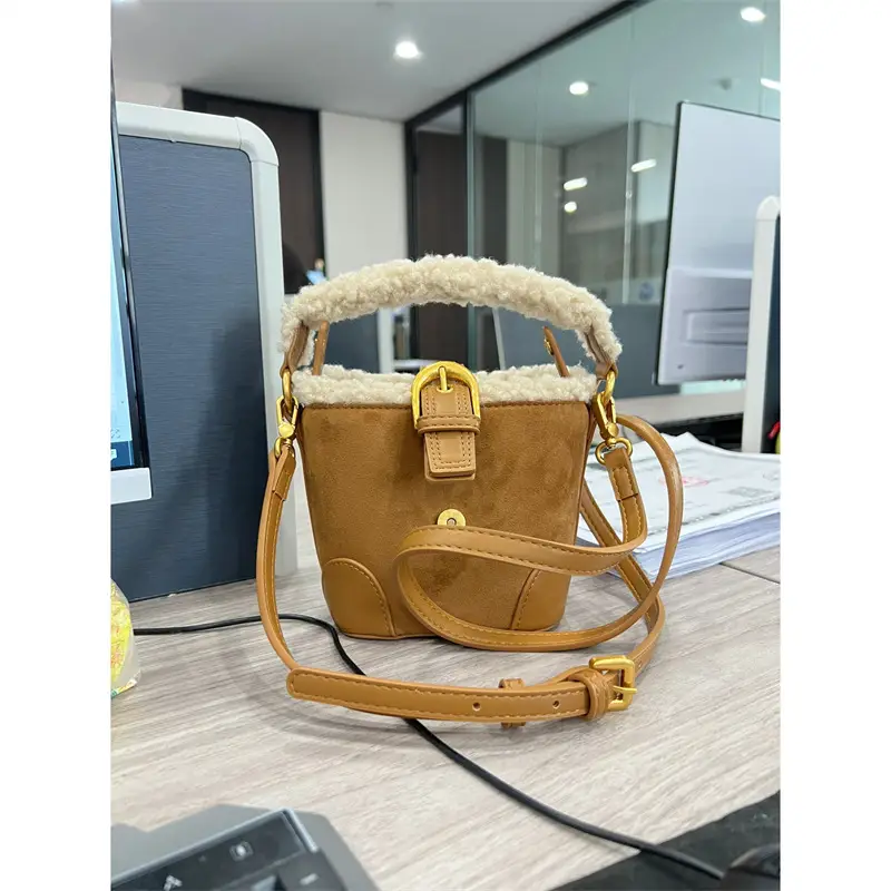 Winter Crossbody Bag for Women Retro Brown Plush Faux Fur — feature 6