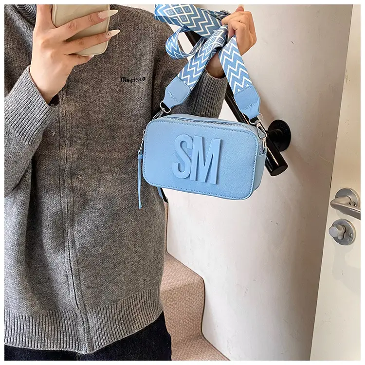 Women's Black Crossbody Bag with SM Logo — feature 11