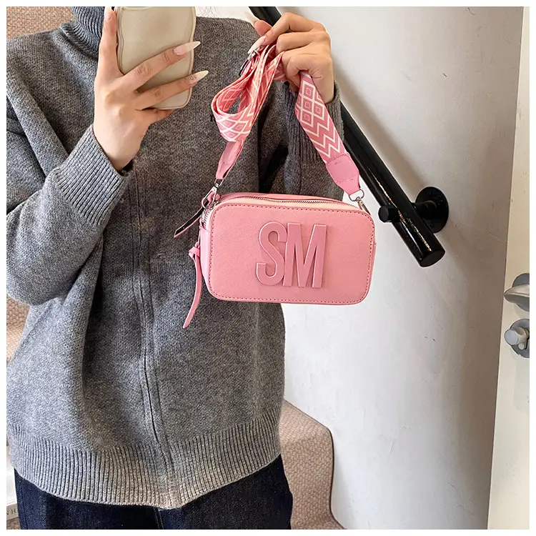 Women's Black Crossbody Bag with SM Logo — feature 15