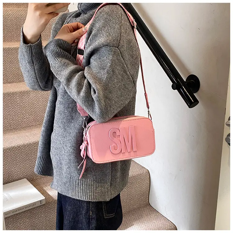 Women's Black Crossbody Bag with SM Logo — feature 17
