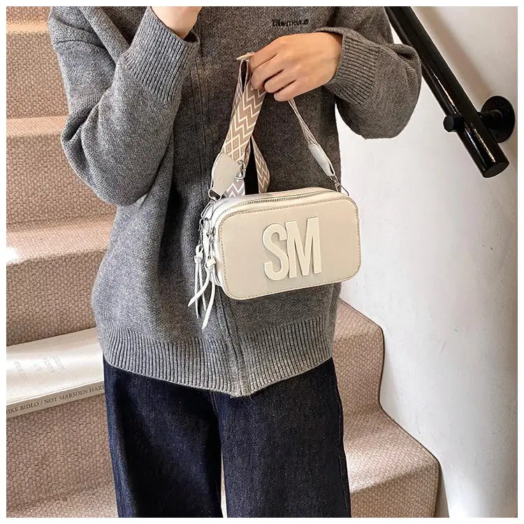 Women's Black Crossbody Bag with SM Logo — feature 18