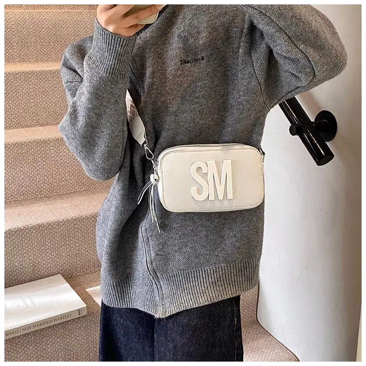 Women's Black Crossbody Bag with SM Logo — feature 20