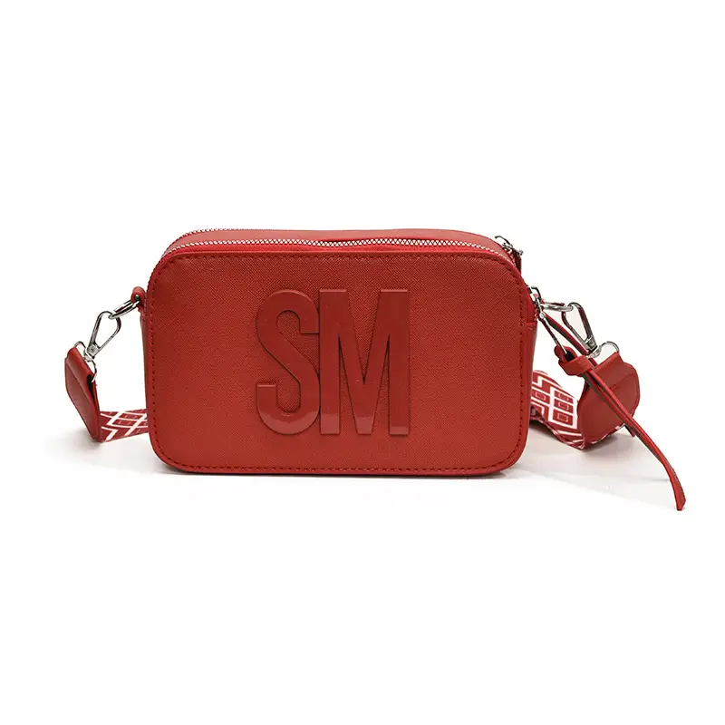Women's Black Crossbody Bag with SM Logo - Image 2