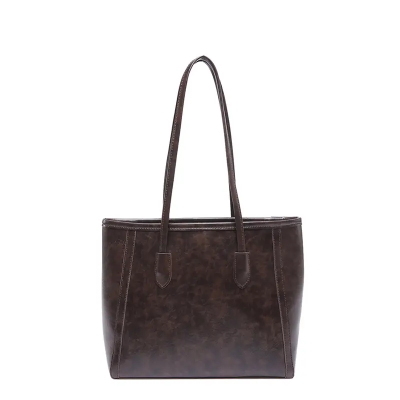 Brown Textured Korean Style Tote Bag 2025 - Image 4