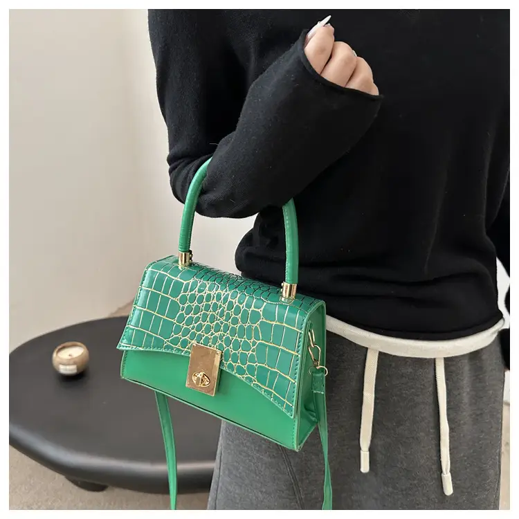 Small Red Crocodile Leather Shoulder Bag for Women — feature 10