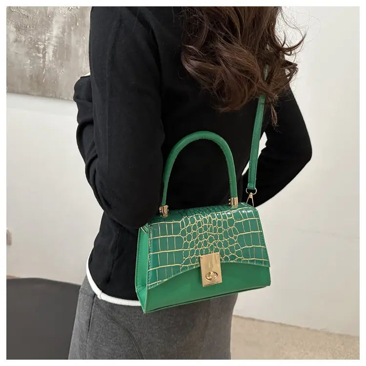 Small Red Crocodile Leather Shoulder Bag for Women — feature 12