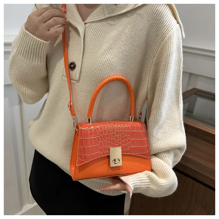 Small Red Crocodile Leather Shoulder Bag for Women — feature 14