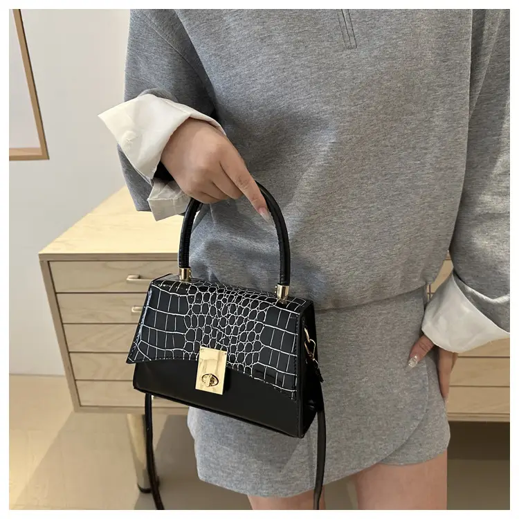 Small Red Crocodile Leather Shoulder Bag for Women — feature 19