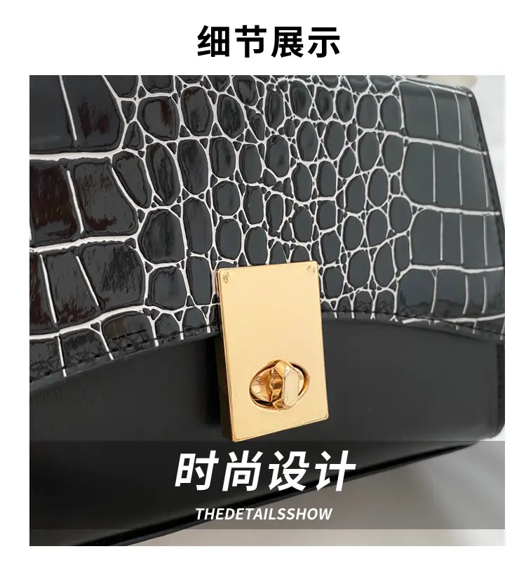 Small Red Crocodile Leather Shoulder Bag for Women — feature 2