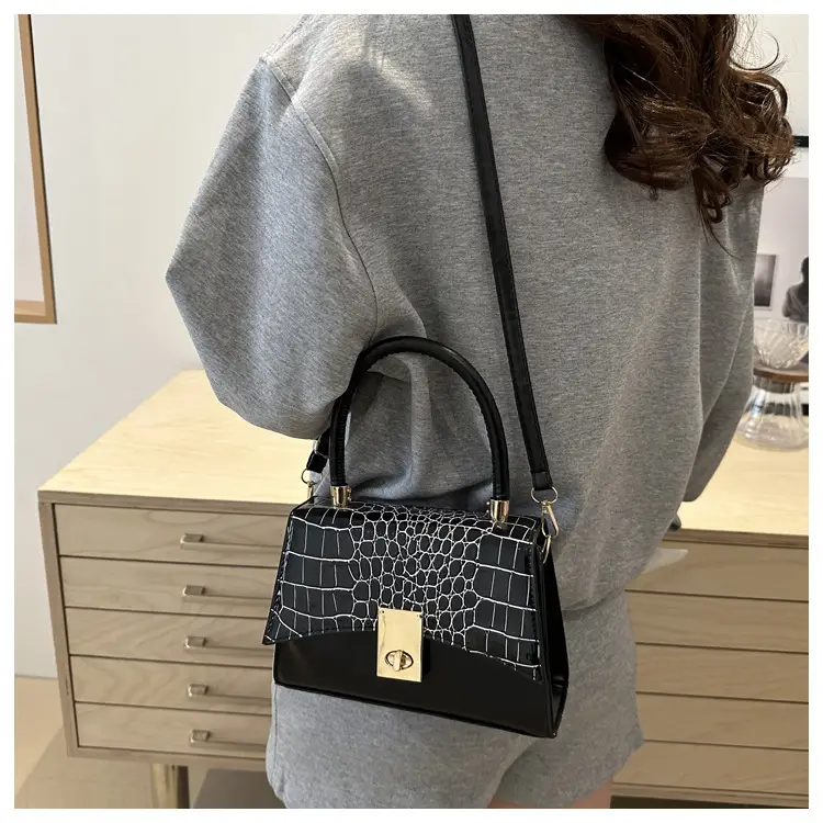 Small Red Crocodile Leather Shoulder Bag for Women — feature 20