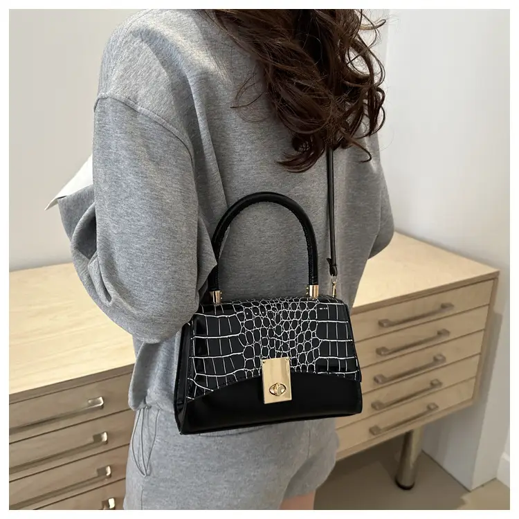 Small Red Crocodile Leather Shoulder Bag for Women — feature 21