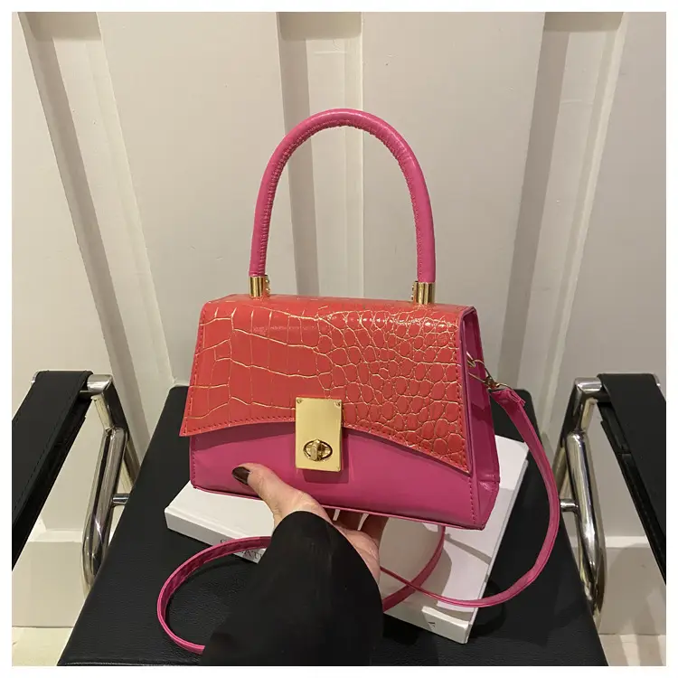 Small Red Crocodile Leather Shoulder Bag for Women — feature 23